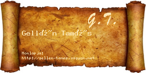 Gellén Tamás névjegykártya